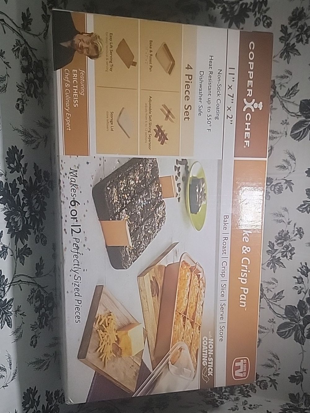 As Seen On TV Copper-style Bake & Roast Pan with Brown Accents